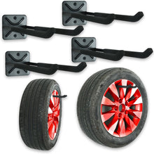 Load image into Gallery viewer, Durable Wall-Mounted Garage Hooks - Set of 4 Heavy Duty 12.4 Inch Organizers