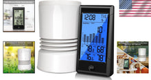 Load image into Gallery viewer, Smart Self-Emptying Rain Gauge with Blue Backlit Display &amp; Indoor Monitoring