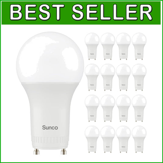 Energy-Efficient 9W GU24 LED A19 Bulbs - 16 Pack, Dimmable & Shatter Resistant