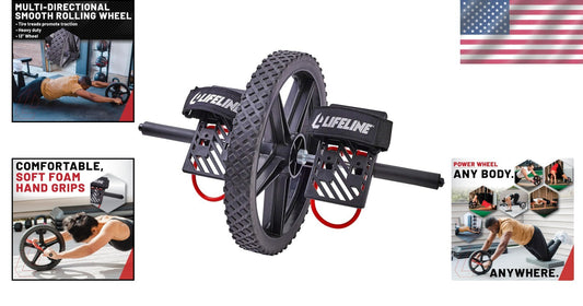 Full Body Functional Fitness Power Wheel - Strengthens Abs & All Muscle Groups