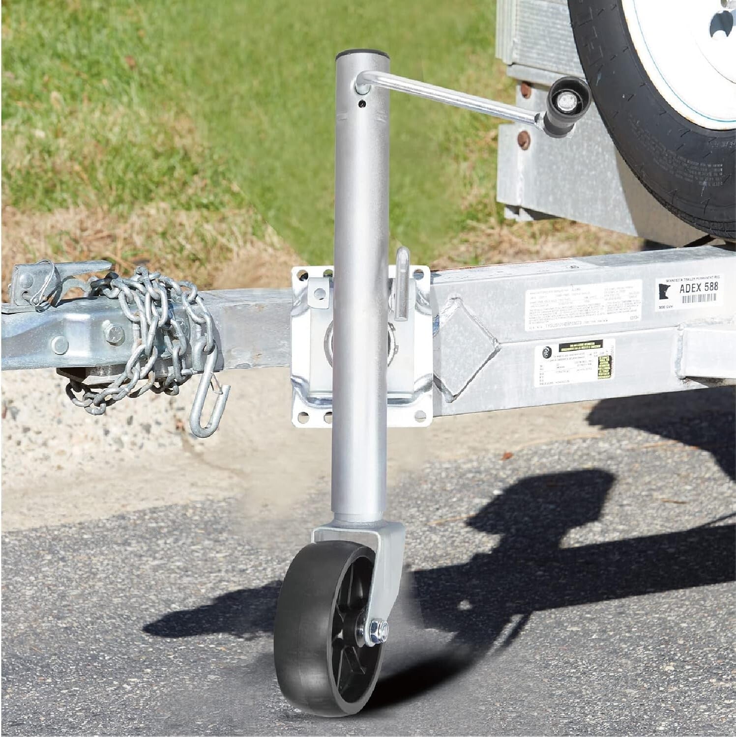 Corrosion-Resistant Trailer Jack with Smooth Cranking - 1000 Lbs Load Capacity