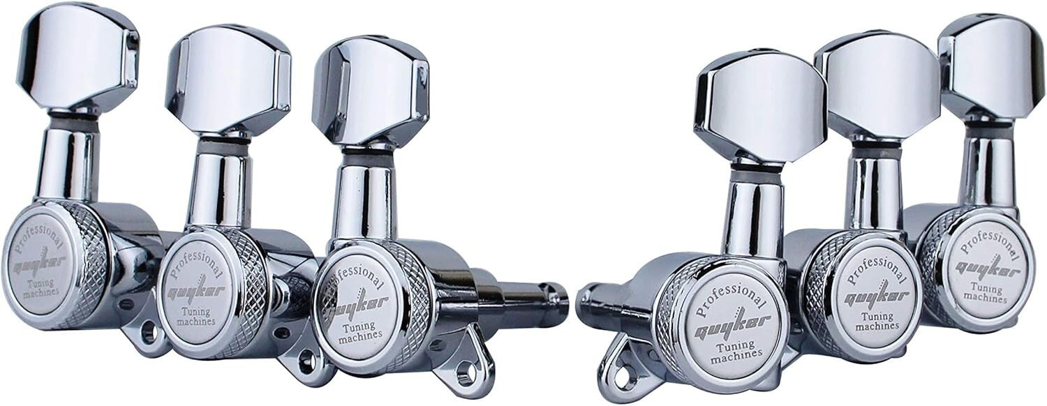 Ambidextrous Guitar Locking Tuners with Hexagonal Pegs for Precise Tuning