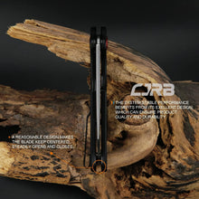 Load image into Gallery viewer, Stylish Rose Damascus Folding Knife with Cleaver Blade and Carbon Fiber Grip