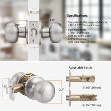 Load image into Gallery viewer, Elegant Brushed Nickel Round Door Knobs – 6 Pack Passage Handles for Interiors