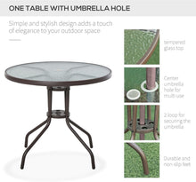 Load image into Gallery viewer, Stylish Outdoor Dining Set for 4 - 6 Pieces with Umbrella &amp; Tempered Glass Table