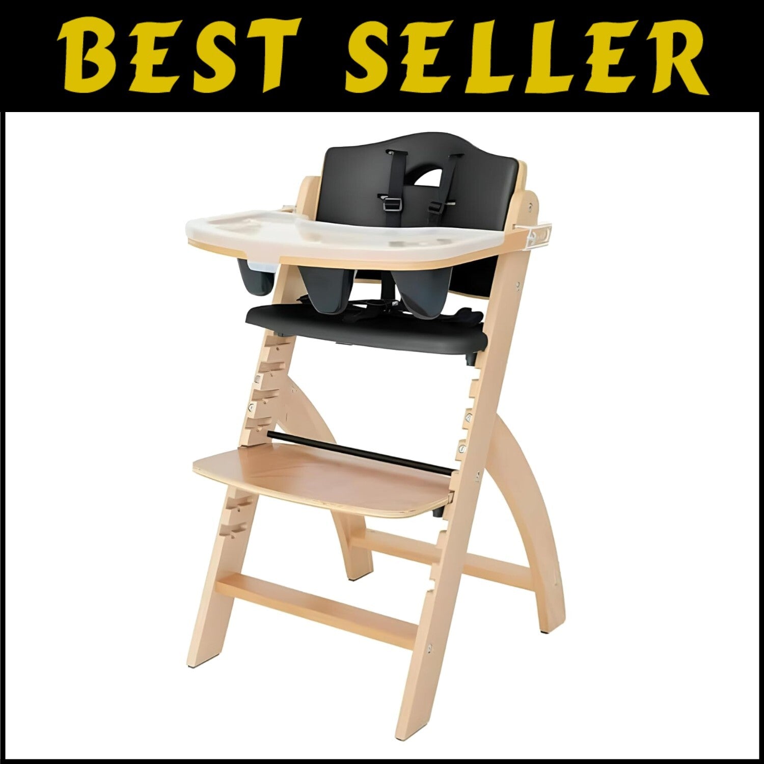 Portable Wooden High Chair for Kids - Easily Transforms from High Chair to Chair