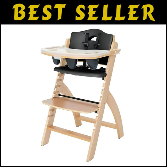 Portable Wooden High Chair for Kids - Easily Transforms from High Chair to Chair