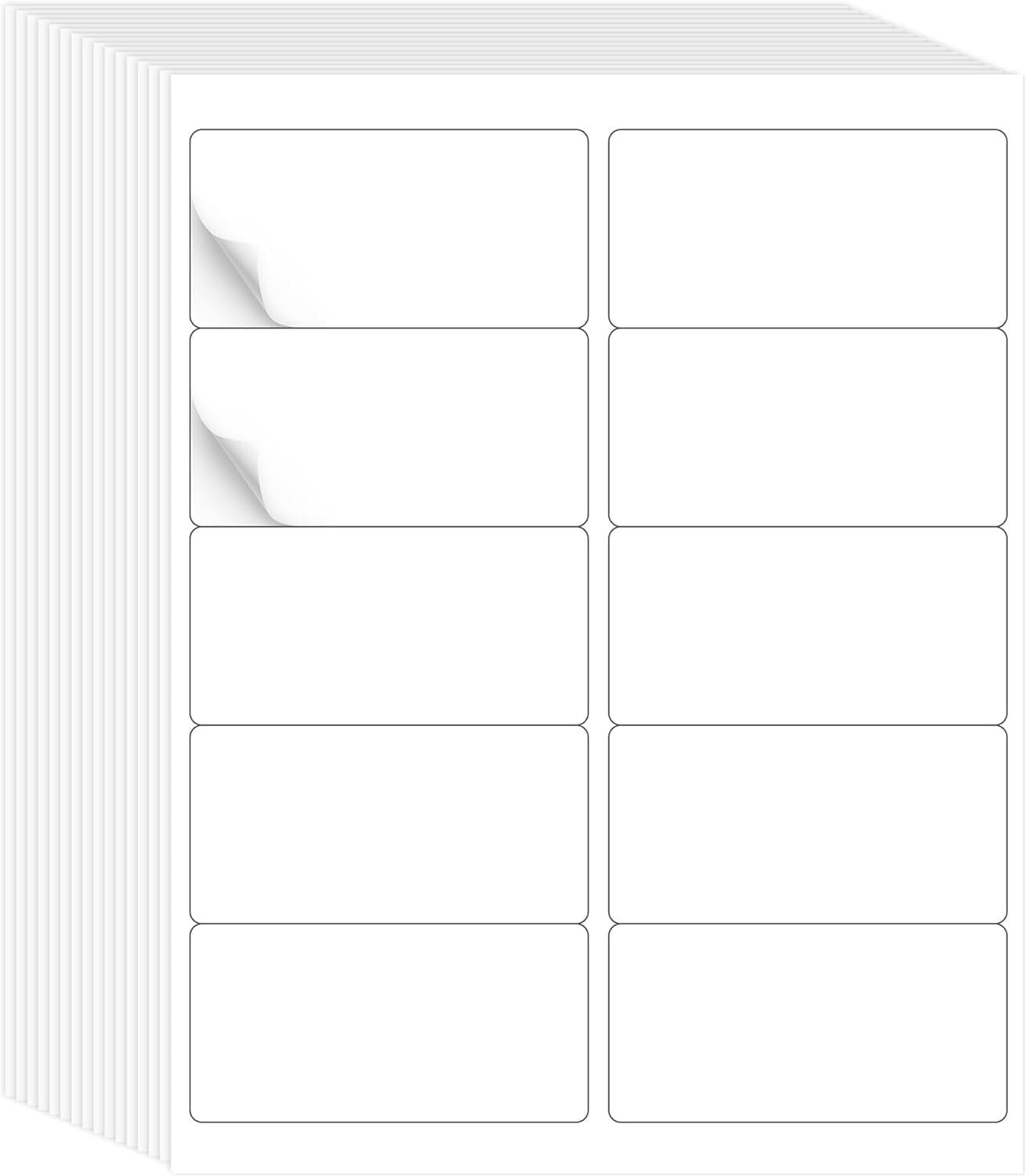 High-Quality 2" x 4" Label Stickers - 500 Sheets for Easy Inkjet/Laser Printing