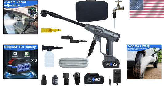 Lightweight 1450PSI Cordless Pressure Washer with Self-Priming Functionality