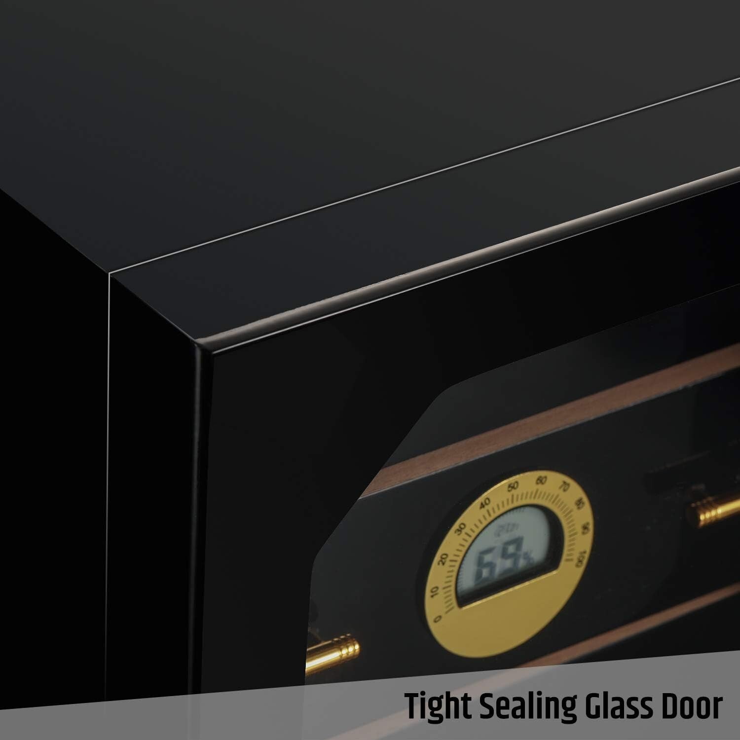 Luxury Cigar Storage Cabinet with Digital Hygrometer - Preserve Your Collection