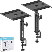 Load image into Gallery viewer, Compact Metal Speaker Stands with Adjustable Height - Studio Monitor Set of 2