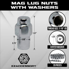 Load image into Gallery viewer, Premium 24-Pack Cragar Lug Nuts with 0.76" Shank &amp; Center Washer, Chrome Finish