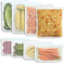 Load image into Gallery viewer, Space-Saving 8-Pack of Gallon and Half-Gallon Food Storage Bags - Resealable
