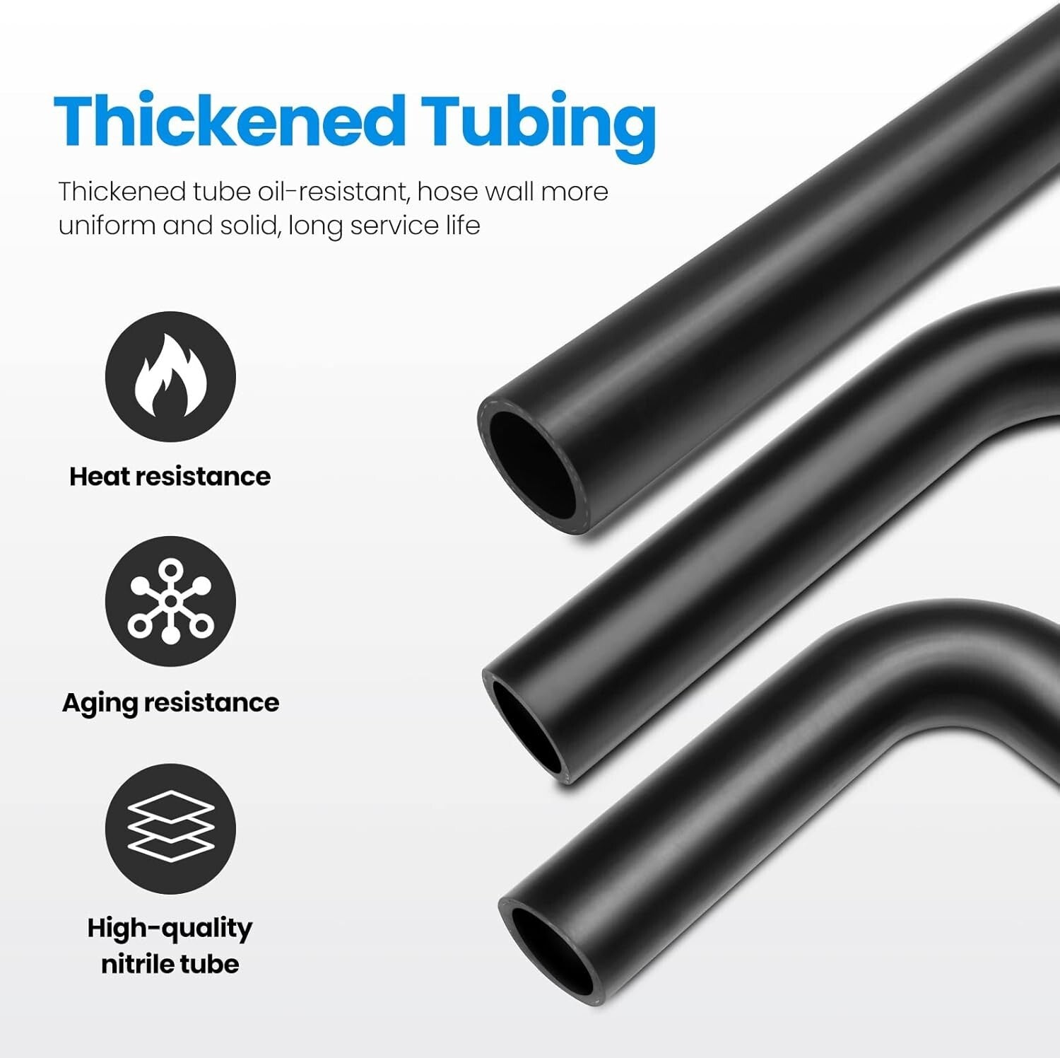 1" ID 3 Feet Reinforced Gasoline Fuel Filler Hose with Clamps for Easy Install