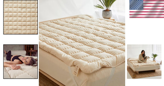 Luxury Handmade Organic Wool Mattress Topper - Moisture-Wicking, Medium Firm