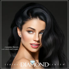 Load image into Gallery viewer, Lifetime Guaranteed 14K Gold Stud Earrings with Platinum Plated Zirconia, 1-4ct