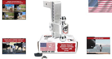 Load image into Gallery viewer, USA-Made Adjustable Trailer Hitch with Easy Turnover Tow Balls - 18,500 lbs