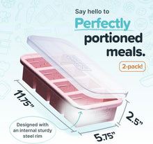 Load image into Gallery viewer, BPA-Free 1 Cup Silicone Freezer Tray with Convenient Lids for Organized Freezing
