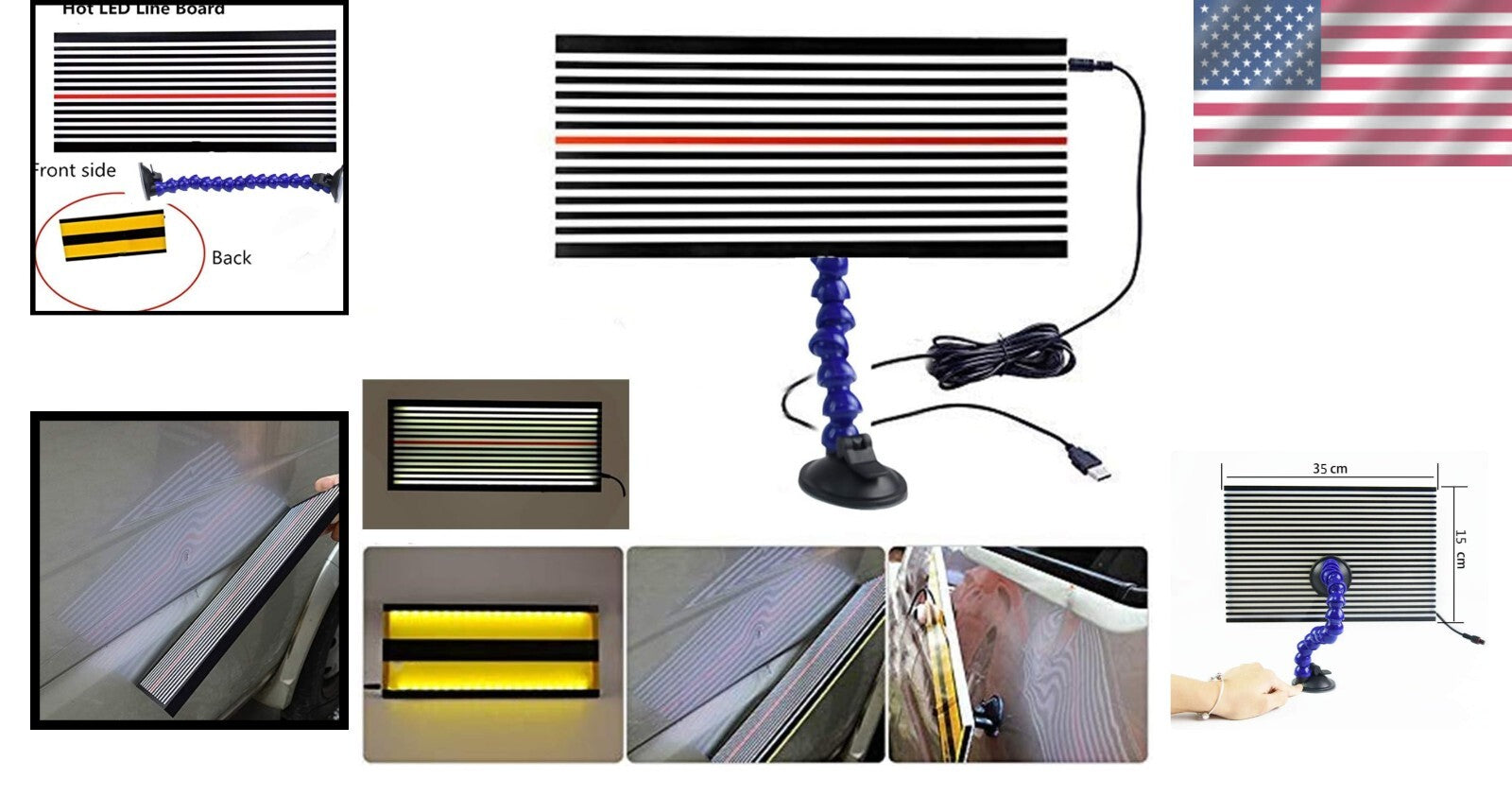 Double Stripe LED Line Board for Paintless Dent Repair – Lightweight & Durable