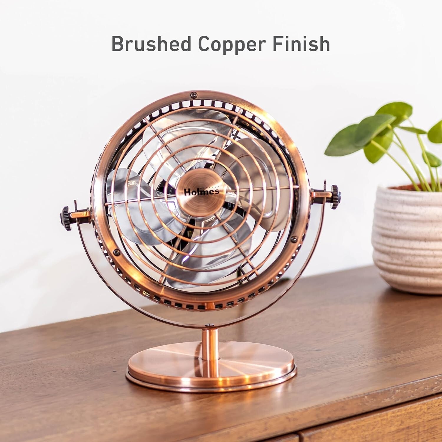 Elegant 6-Inch Desk Fan with Brushed Copper Finish - Home & Office Essential