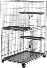 Load image into Gallery viewer, Metal 3-Tier Cat Cage Playpen: Secure &amp; Stylish Safety for your Feline Friends