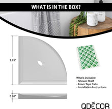 Load image into Gallery viewer, Retrofit 8-Inch Corner Shower Shelf with Drainage for Organized Bathroom Spaces