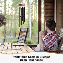 Load image into Gallery viewer, Serene 37-Inch Black Aluminum Wind Chimes - Perfect for Outdoor Relaxation
