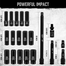 Load image into Gallery viewer, Comprehensive 1/2-Inch Metric Deep Socket Set with Extension Bar &amp; Organizer
