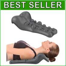 Load image into Gallery viewer, Portable Neck Support Pillow with Upper Back Massage Point - 16.14 x 7.48 in.