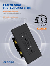 Load image into Gallery viewer, 6-Pack 15 Amp Self-Test GFCI Outlets - UL Listed with Child Safety Features
