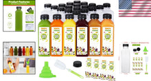 Load image into Gallery viewer, Reusable 16oz Clear Plastic Bottles with Caps - Perfect for Juicing &amp; Smoothies