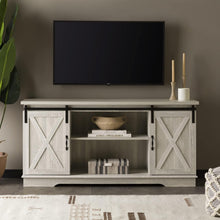 Load image into Gallery viewer, Charming 58-Inch Stone Grey TV Stand with Sliding Doors and 3 Adjustable Shelves