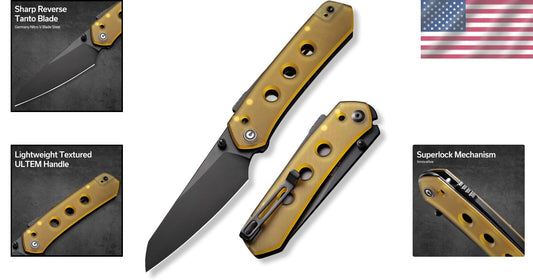 Superlock EDC Pocket Knife with Nitro-V Blade and Lightweight ULTEM Handle