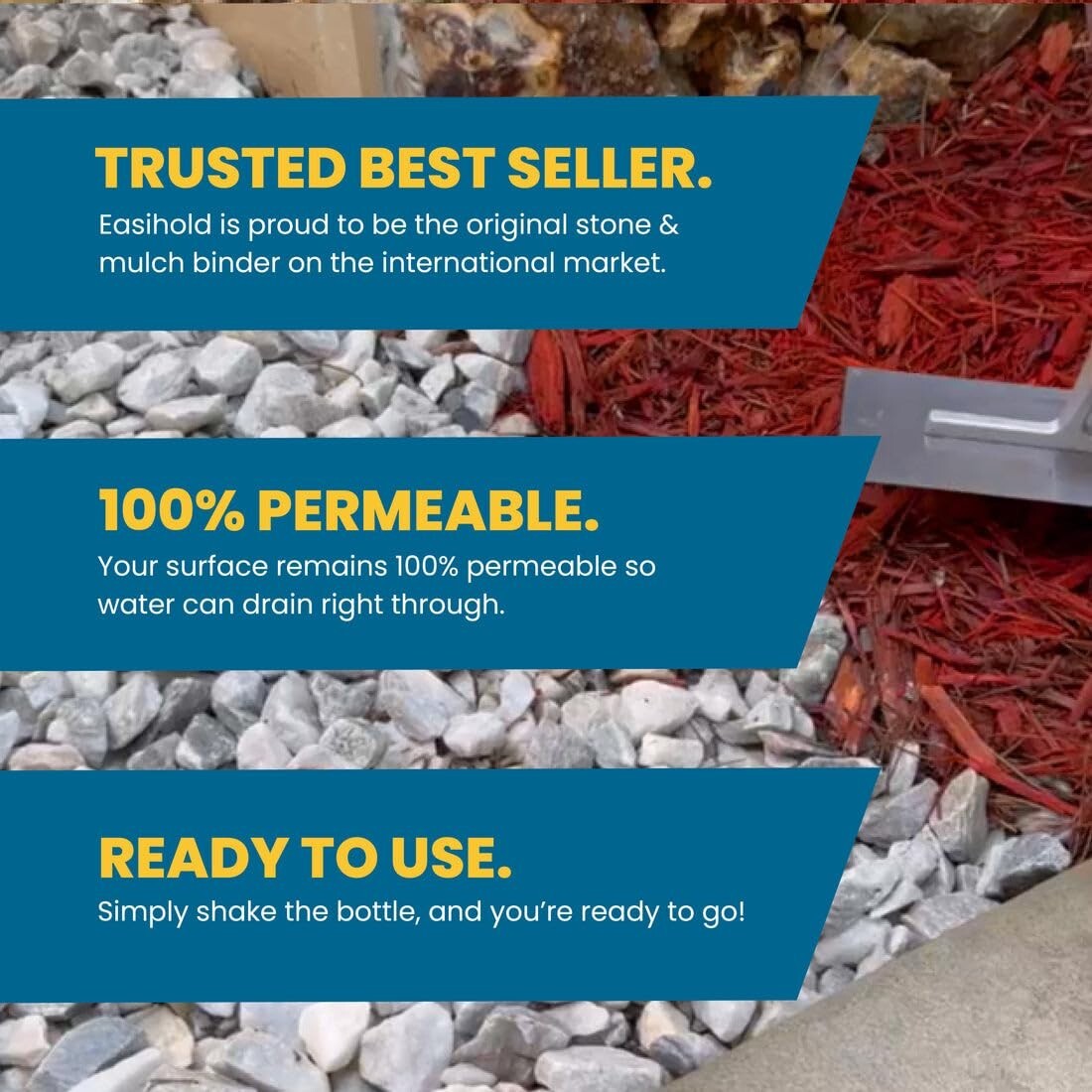 EASIHOLD 1.3 Gallon Mulch Glue - Non-Toxic, Fast-Drying Landscaping Solution