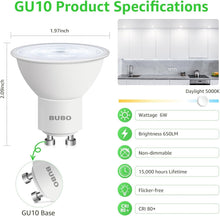 Load image into Gallery viewer, Energy-Efficient GU10 LED Bulb 6W, 650 Lumens Daylight - 20 Bulbs for Home Use