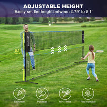 Load image into Gallery viewer, Strong &amp; Durable Height Adjustable Badminton Net - 10ft, 14ft, 17ft for All Ages