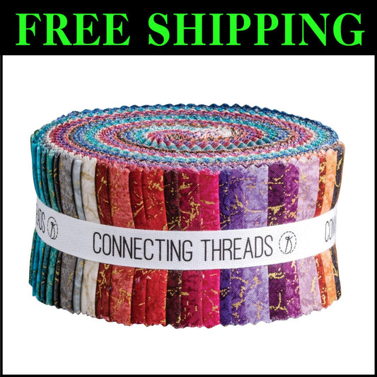 Stunning Quartz Metallic Tonals - 2.5" Precut Cotton Fabric Strips Bundle