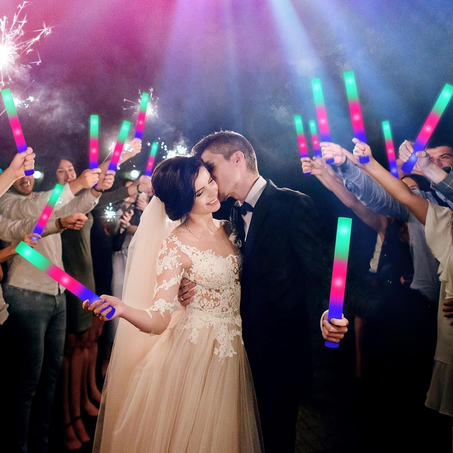 174 LED Glow Sticks Bulk - Eco-Friendly Party Supplies for Halloween & Concerts