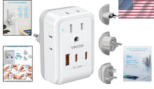 Load image into Gallery viewer, Versatile Multi-Region Travel Adapter with Detachable Plugs &amp; Fast Charging