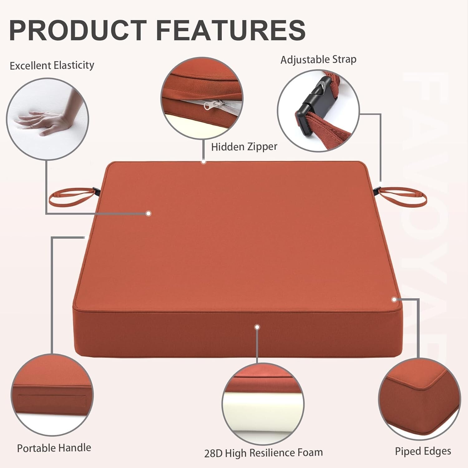 Fade-Resistant Patio Chair Cushions 19 x 19 x 3 in - Soft Foam Support Set of 2