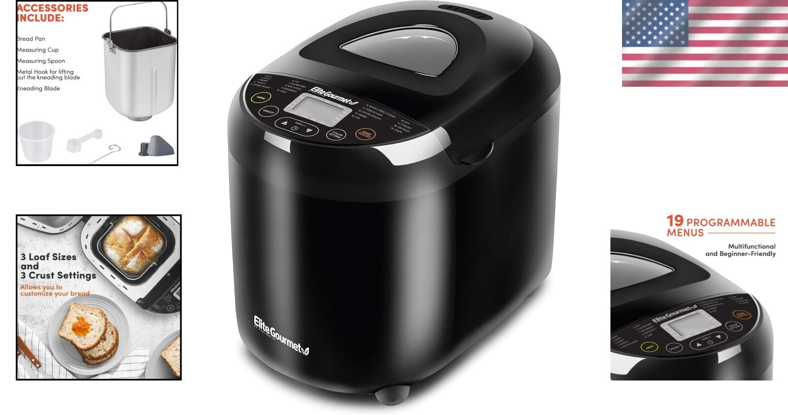 19 Menu Function Bread Maker – Perfect for Gluten-Free, White & Rye Loaves
