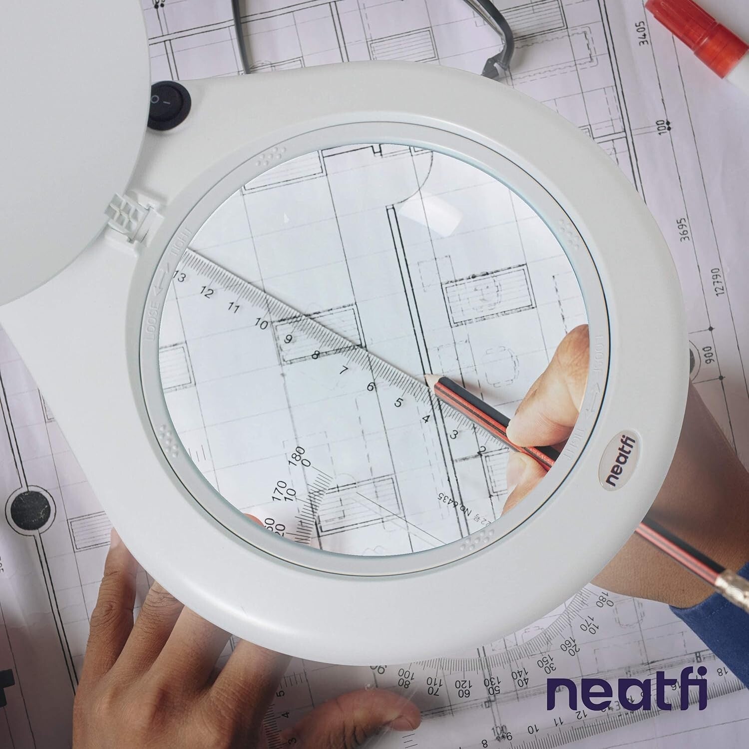 Space-Saving Magnifying Lamp with Glass Lens - Ideal for Jewelry Making & More