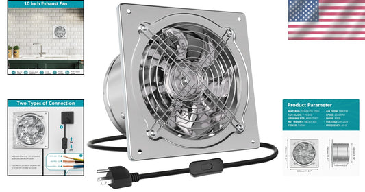 Water-Resistant 10-Inch Garage Exhaust Fan - Efficient Fume Extraction Solution