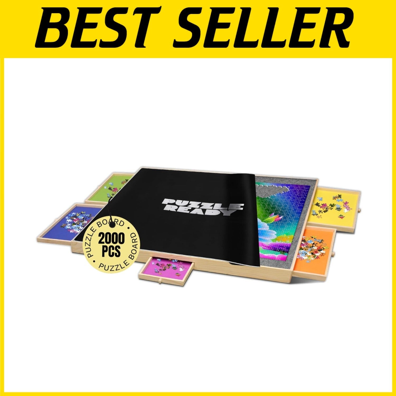 41" x 32" Jigsaw Puzzle Table with Removable Felt Mat - Ideal for Puzzle Lovers