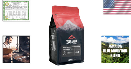 Richly Flavorful Jamaica Blue Mountain Coffee Blend, Medium Roast – 16 Ounces