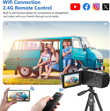 Load image into Gallery viewer, Portable 8K Digital Camera with Fill Light &amp; External Mic for YouTube Vlogging