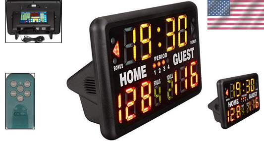 Compact Digital Indoor Timer & Scoreboard for Basketball and More - 24" x 16"