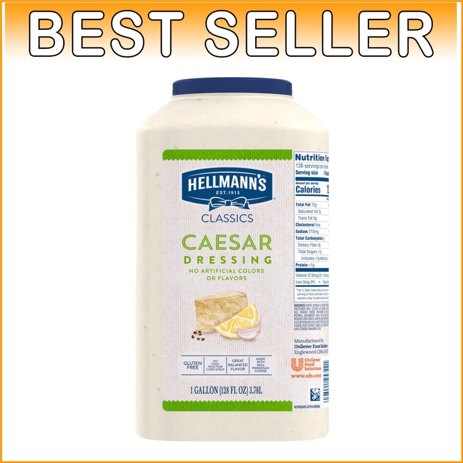 Creamy Gluten-Free Caesar Salad Dressing - 128 Fl Oz for Culinary Excellence