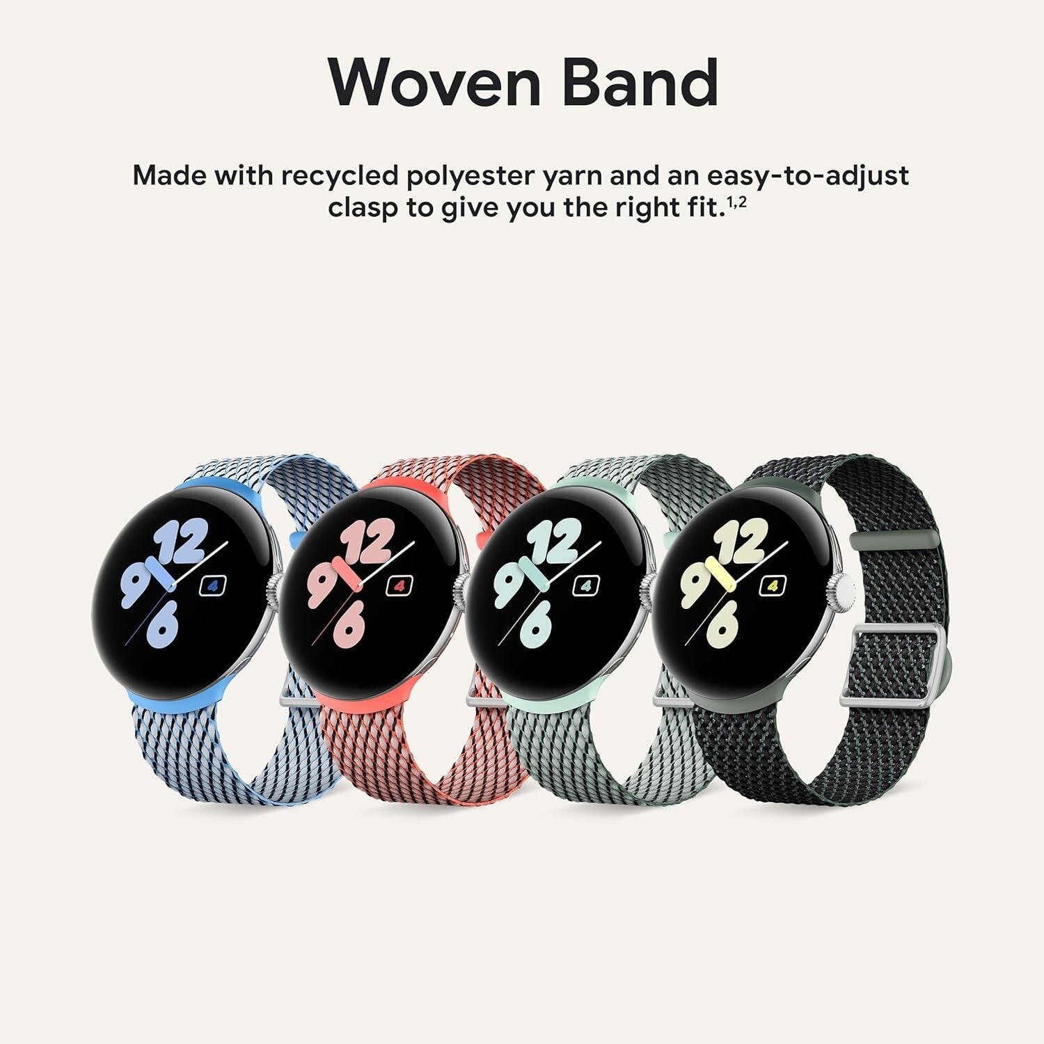 Breathable Sage Woven Band for Pixel Watch & Pixel Watch 2 - Adjustable Fit