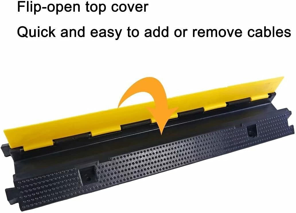 Modular Interlocking Cable Ramps - 22000Lbs Load Heavy-Duty Rubber System
